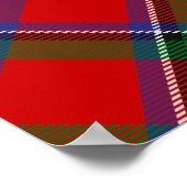 Clan Sinclair Wappen über Tartan Poster (Ecke)