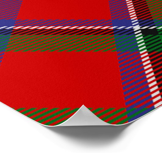 Clan Sinclair Wappen über Tartan Poster (Ecke)