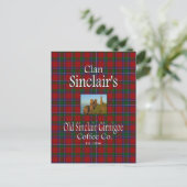 Clan Sinclair's Old Sinclair Girnigoe Coffee Co. Postkarte (Stehend Vorderseite)