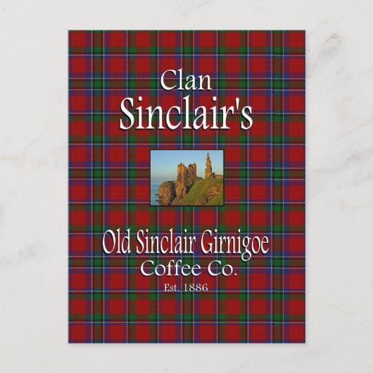 Clan Sinclair's Old Sinclair Girnigoe Coffee Co. Postkarte (Vorderseite)