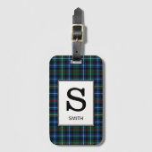 Clan Smith Tartan Mit Monogramm Gepäckanhänger (Vorderseite Vertikal)