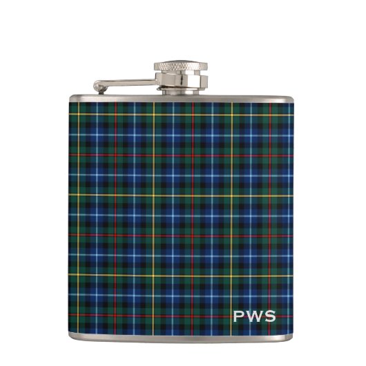 Clan Smith Tartan Monogram Flachmann (Vorderseite)
