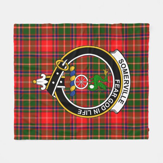 Clan Somerville Tartan Kariert Fleecedecke (Vorderseite (Horizontal))