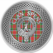 Clan Spens Wappen & Tartan Aufkleber (Vorderseite)