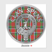 Clan Spens Wappen & Tartan Aufkleber (Blatt)