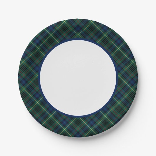Clan Stewart Hunting Tartan Border Pappteller (Vorderseite)