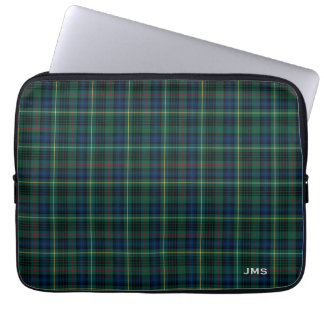Clan Stewart Hunting Tartan Green Kariert Monogram Laptopschutzhülle