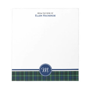 Clan Stewart Hunting Tartan Monogram Notizblock