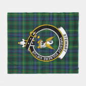 Clan Stewart Jagd Modern (High Stewards) Tartan Fleecedecke (Vorderseite (Horizontal))