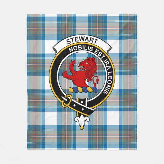 Clan Stewart Mute Blue (Stuart) von Bute Tartan Pl Fleecedecke (Vorderseite)