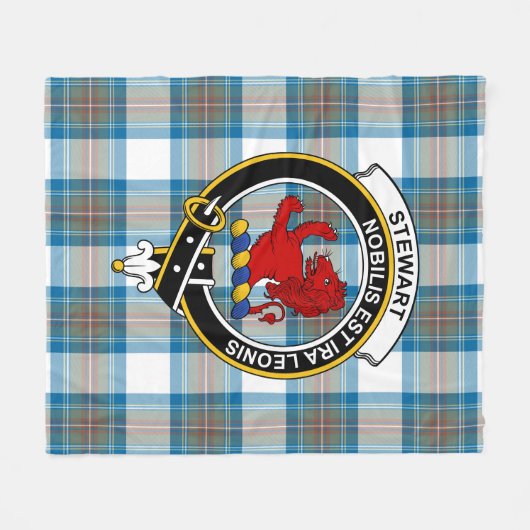 Clan Stewart Mute Blue (Stuart) von Bute Tartan Pl Fleecedecke (Vorderseite (Horizontal))