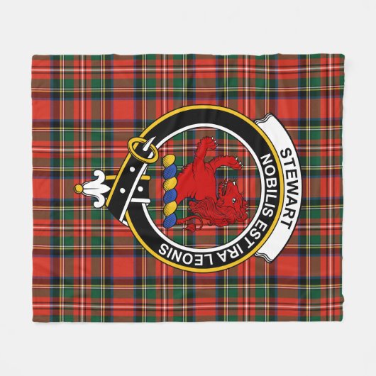 Clan Stewart Royal Modern (Stuart) von Bute Tartan Fleecedecke (Vorderseite (Horizontal))