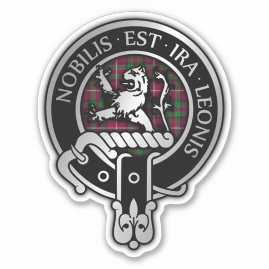 Clan Stewart | Stuart Bute Wappen & Tartan Stick Aufkleber (Vorderseite)