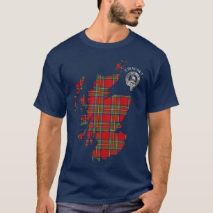 Clan Stewart Stuart Map & Wappen T-Shirt