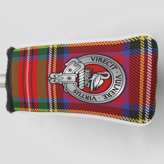 Clan Stewart | Stuart Wappen & Tartan Golf Headcover (Vorderseite)