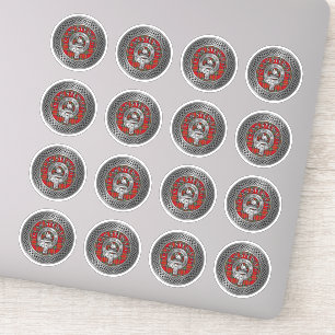 Clan Stewart Stuart Wappen & Tartan Knot Aufkleber