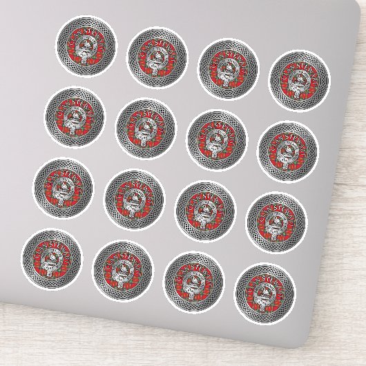 Clan Stewart | Stuart Wappen & Tartan Knot Aufkleber (Detail)