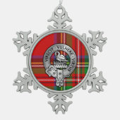 Clan Stewart | Stuart Wappen & Tartan Schneeflocken Zinn-Ornament (Vorderseite)