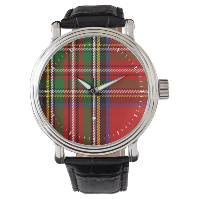 Clan Stewart Tartan Armbanduhr (Vorderseite)