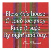 Clan Stewart Tartan House Blessing Würfel (Vorderseite)
