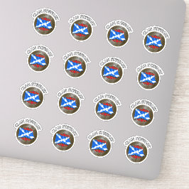 Clan Stewart Tartan Knot & Flag Aufkleber