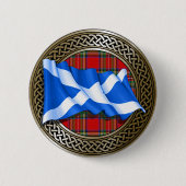 Clan Stewart Tartan Knot & Flag Button (Vorderseite)
