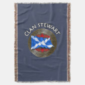 Clan Stewart Tartan Knot & Flag Decke (Vorderseite Vertikal)