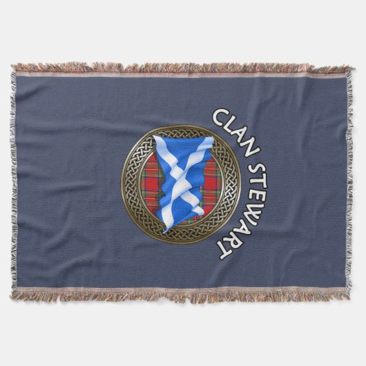 Clan Stewart Tartan Knot & Flag Decke (Vorderseite)