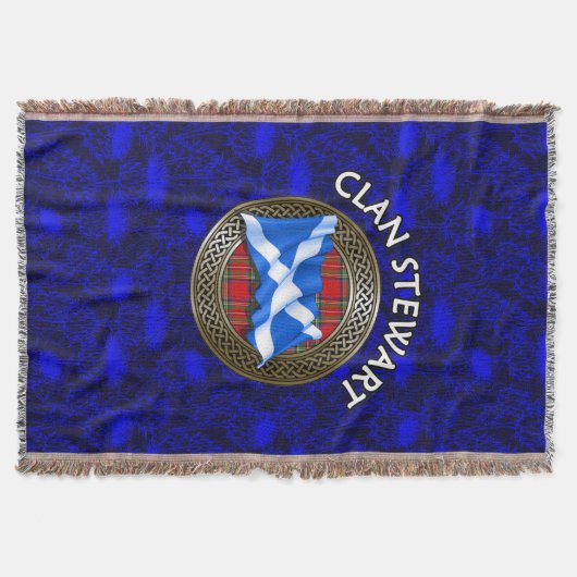 Clan Stewart Tartan Knot & Flag Decke (Vorderseite)