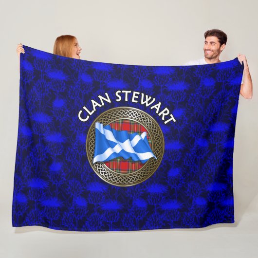 Clan Stewart Tartan Knot & Flag Fleecedecke (Beispiel)