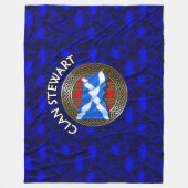 Clan Stewart Tartan Knot & Flag Fleecedecke (Vorderseite)