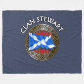 Clan Stewart Tartan Knot & Flag Fleecedecke (Vorderseite (Horizontal))