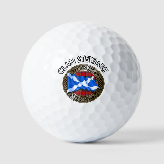 Clan Stewart Tartan Knot & Flag Golfball (Vorderseite)