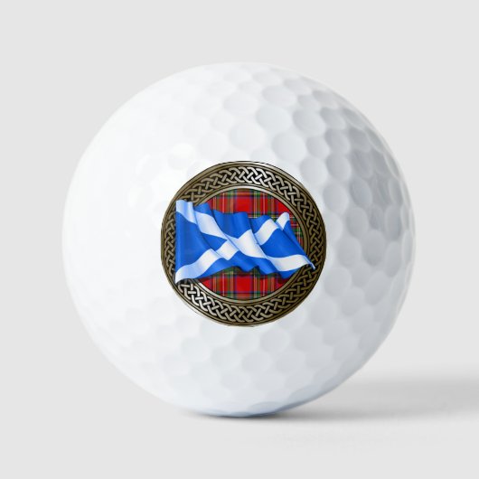 Clan Stewart Tartan Knot & Flag Golfball (Vorderseite)