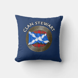 Clan Stewart Tartan Knot & Flag Kissen