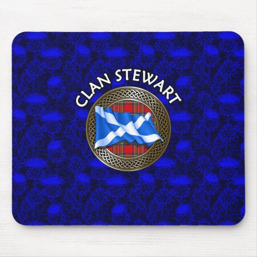 Clan Stewart Tartan Knot & Flag Mousepad (Vorne)