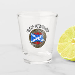 Clan Stewart Tartan Knot & Flag Schnapsglas