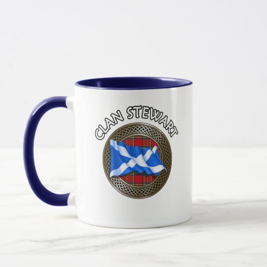 Clan Stewart Tartan Knot & Flag Tasse (Links)