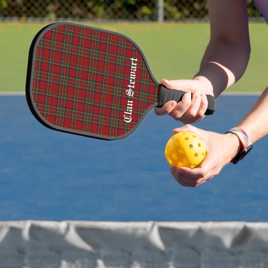 Clan Stewart Tartan Personalisiert Pickleball Schläger (InSitu)