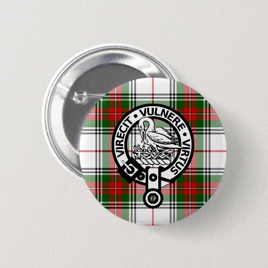 Clan Stewart Tartan Wappen Button (Vorne & Hinten)