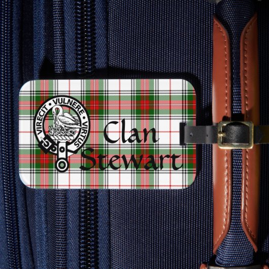 Clan Stewart Tartan Wappen Gepäck Tag Gepäckanhänger (Vorderseite Insitu 4)