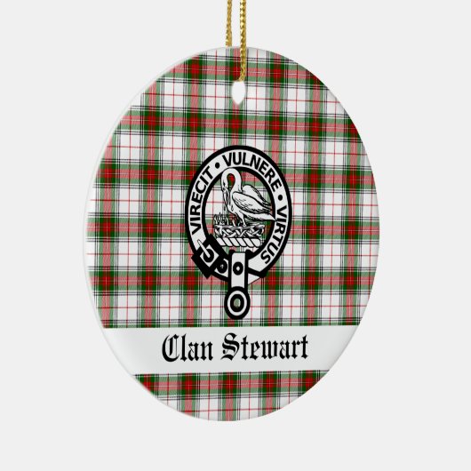 Clan Stewart Wappen & Tartan individuell anpassbar Keramik Ornament (Rechts)
