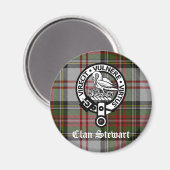 Clan Stewart Wappen & Tartan Magnet (Vorderseite/Rückseite)