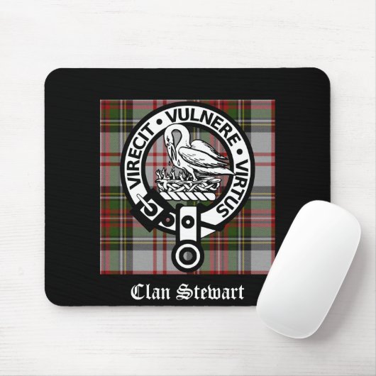 Clan Stewart Wappen & Tartan Mousepad (Mit Mouse)