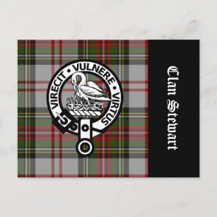 Clan Stewart Wappen & Tartan Postkarte
