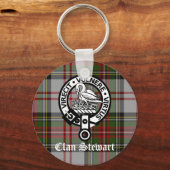 Clan Stewart Wappen & Tartan Schlüsselanhänger (Vorderseite)