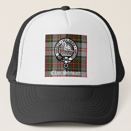 Clan Stewart Wappen & Tartan Truckerkappe (Vorderseite)