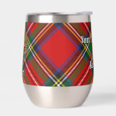 Clan Stewart Wappen über Royal Tartan (Links)