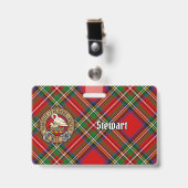 Clan Stewart Wappen über Royal Tartan Ausweis (Vorderseite mit Clip)