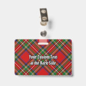 Clan Stewart Wappen über Royal Tartan Ausweis (Rückseite mit Clip)